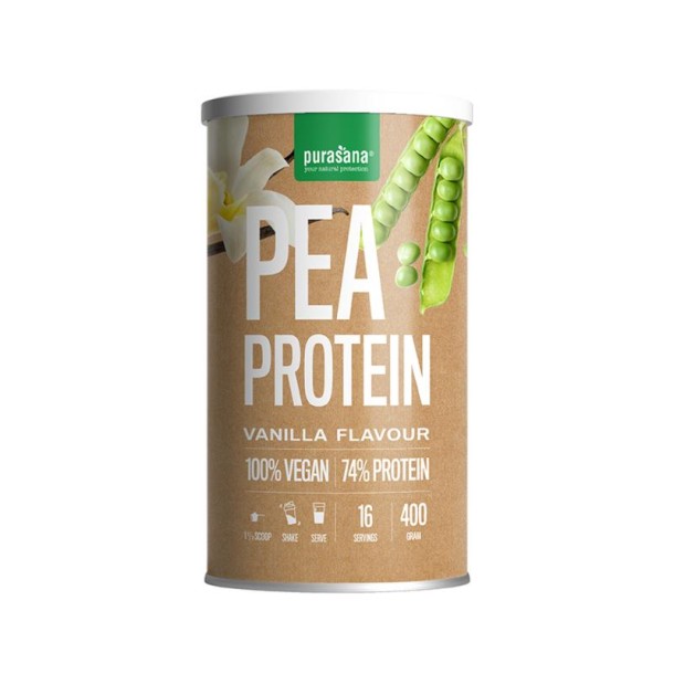 Purasana Protein pea 74% vanille vegan (400 Gram)