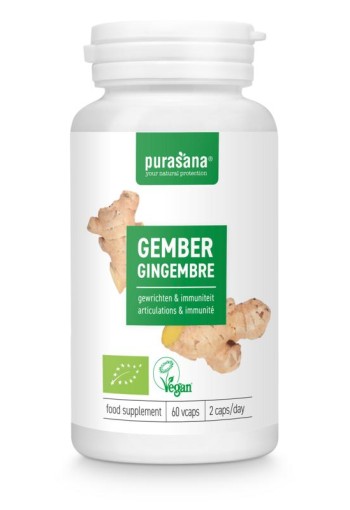 Purasana Gember vegan bio (60 Vegetarische capsules)
