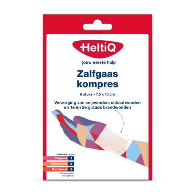 Heltiq Zalfgaaskompres 7.5 x 10cm (6 Stuks)