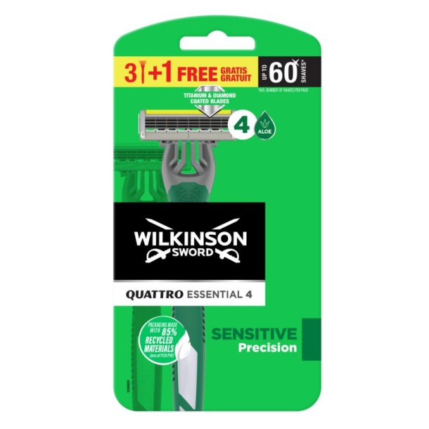 Wilkinson Quattro sensitive 3 + 1 (4 Stuks)