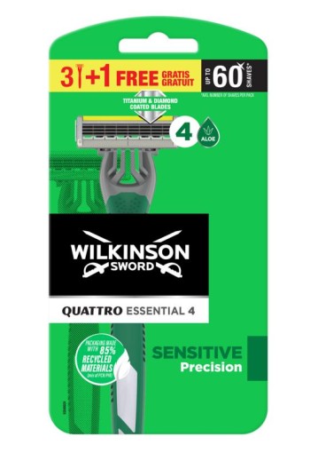 Wilkinson Quattro sensitive 3 + 1 (4 Stuks)