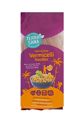 Terrasana Vietnam bruine rijst vermicelli bio (250 Gram)