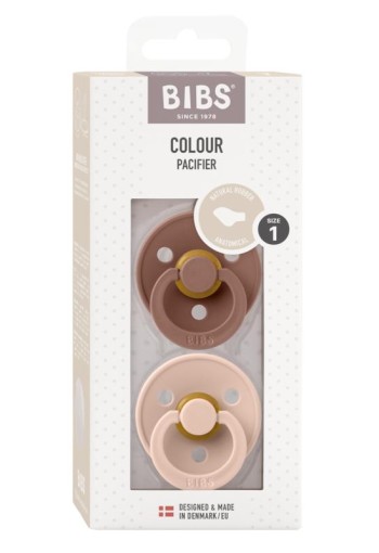 Bibs Fopspeen anatomical maat 1 blush/woodstock (2 Stuks)