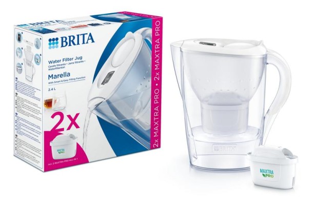 Brita Marella cool white + 2 maxtra pro all-in-1 (1 Set)