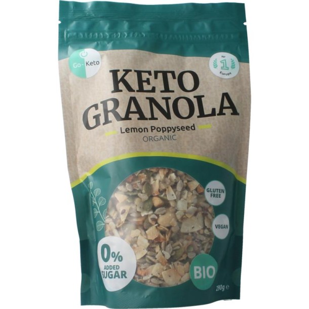 Go-Keto Granola citroen maanzaad bio keto koolhydr arm gv (290 Gram)