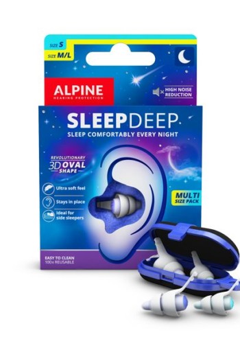 Alpine Sleepdeep earplugs multi size pack (2 Paar)