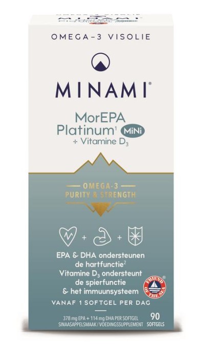 Minami MorEPA platinum mini + vitamine D3 (90 Softgels)