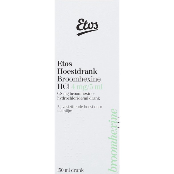Etos Hoest­drank broom­hex­i­ne 150 ml | Etos Kind Hoestdrank HCI 4 mg/5 ml