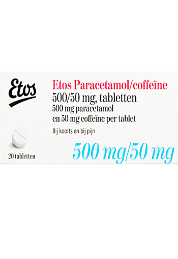 Etos Pa­ra­ce­ta­mol cof­fe­ï­ne 500/50 mg 20 stuks