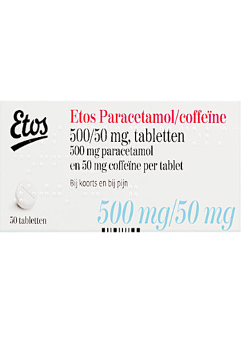 Etos Pa­ra­ce­ta­mol cof­fe­ï­ne 500/50 mg 50 stuks