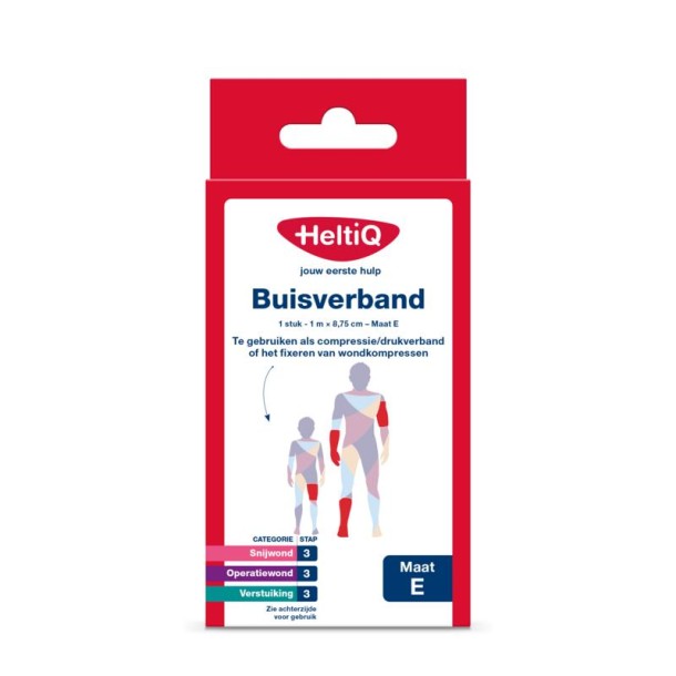 Heltiq Buisverband 1m x 8.75cm maat E (1 Stuks)