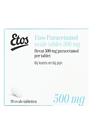 Etos Pa­ra­ce­ta­mol ova­le ta­blet­ten 500 mg 20 stuks
