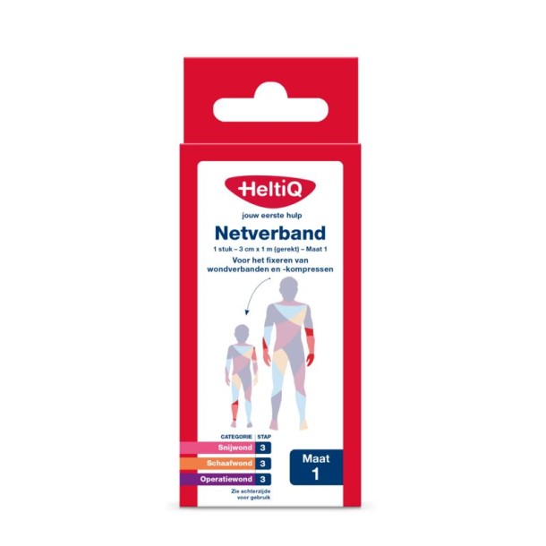 Heltiq Netverband 3cm x 1m (gerekt) maat 1 (1 Stuks)