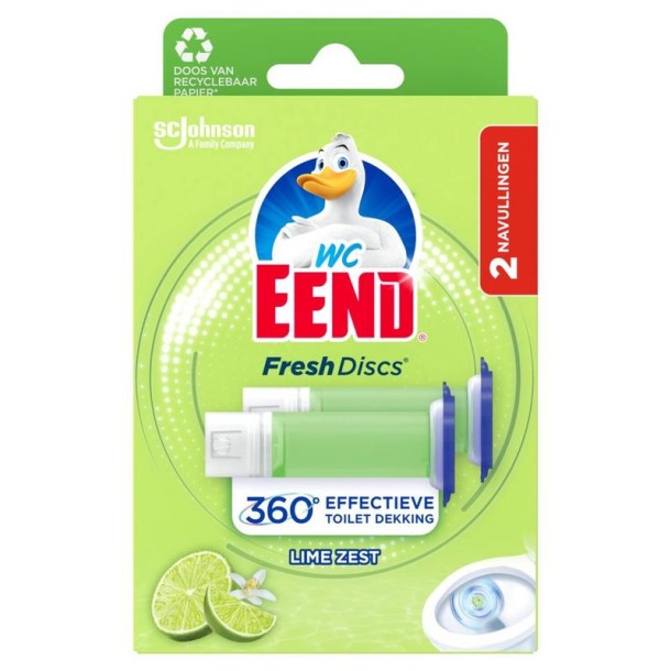 WC Eend Fresh disk navul duo lime zest (72 Milliliter)