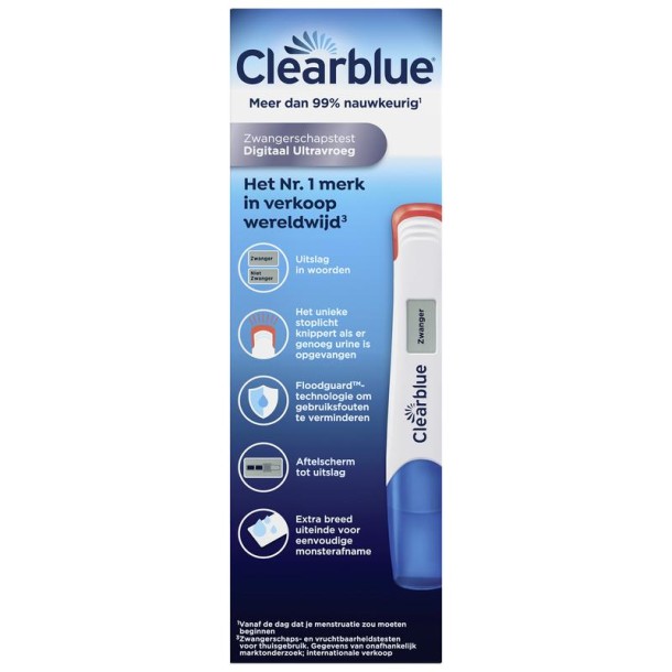 Clearblue Digitaal ultra vroeg (1 Stuks)