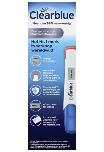 Clearblue Digitaal ultra vroeg (1 Stuks)