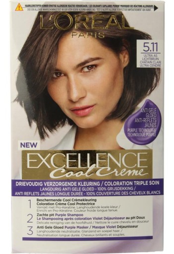 Excellence Cool creme 5.11 ultra as lichtbruin (1 Sachets)