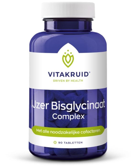 Vitakruid IJzer Bisglycinaat 28 Complex oa Koper Vitamine C (90 Tabletten)