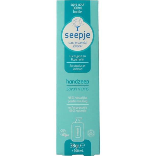 Seepje Handzeep eucalyptus & rozemarijn navulling (38 Gram)