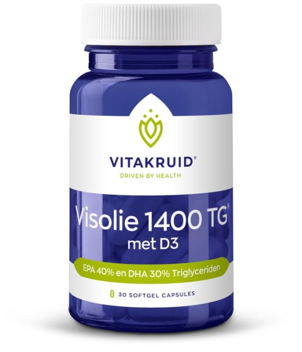Vitakruid Visolie 1400 TG Triglyceriden met D3 (30 Softgels)