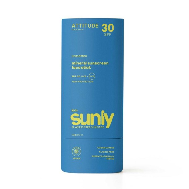 Attitude Sunly gezichtszonnebrandstick kids SPF30 (20 Gram)