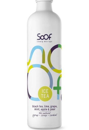 Soof Drinks Siroop zwarte thee limoen & munt (340 Milliliter)