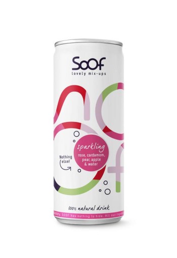 Soof Drinks Sparkling roos kardemom peer & appel (250 Milliliter)