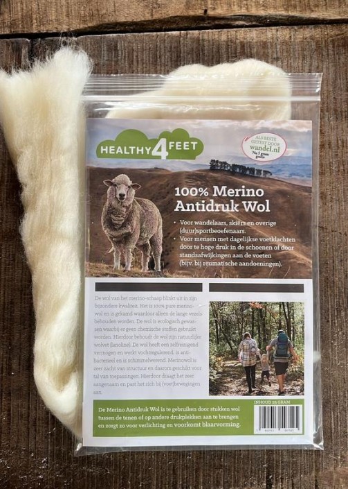 Healthy4Feet Wandel 100% Merino antidruk wol 15 + 5 gram (20 Gram)