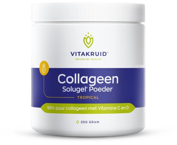 Vitakruid Collageen Solugel poeder met vitamine C & D Tropic (250 Gram)