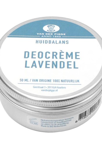 Van der Pigge Huidbalans deocreme lavendel (50 Milliliter)