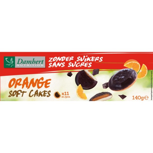 Damhert Soft cakes orange suikervrij (140 Gram)