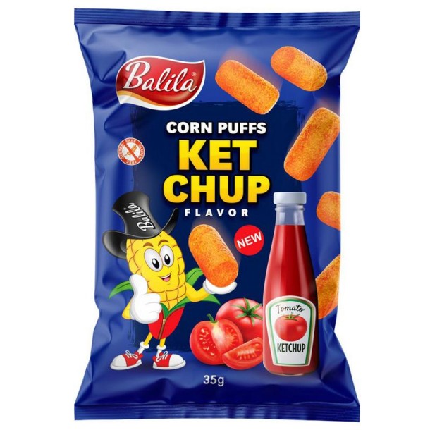 Balila Corn puffs ketchup glutenvrij (35 Gram)
