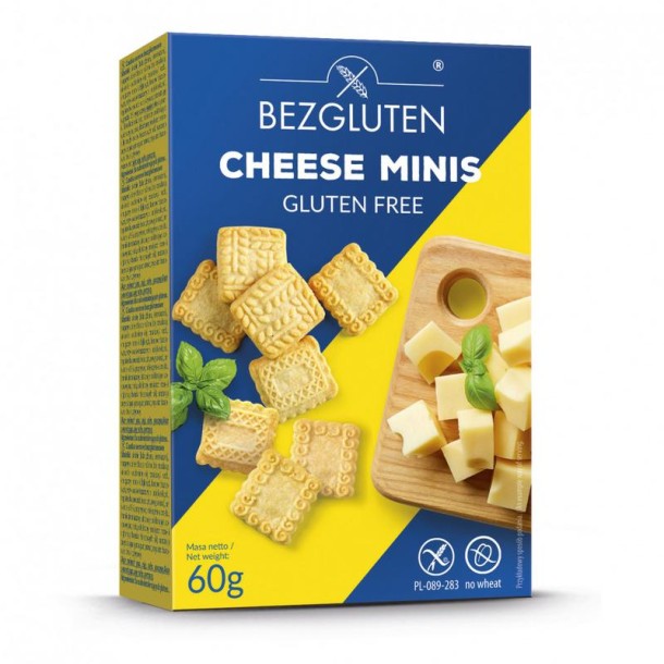 Bezgluten Cheese minis koekjes glutenvrij (60 Gram)