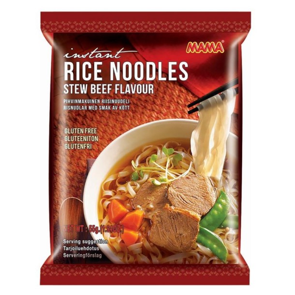 Mama Instant noedels rundvleessmaak glutenvrij (55 Gram)