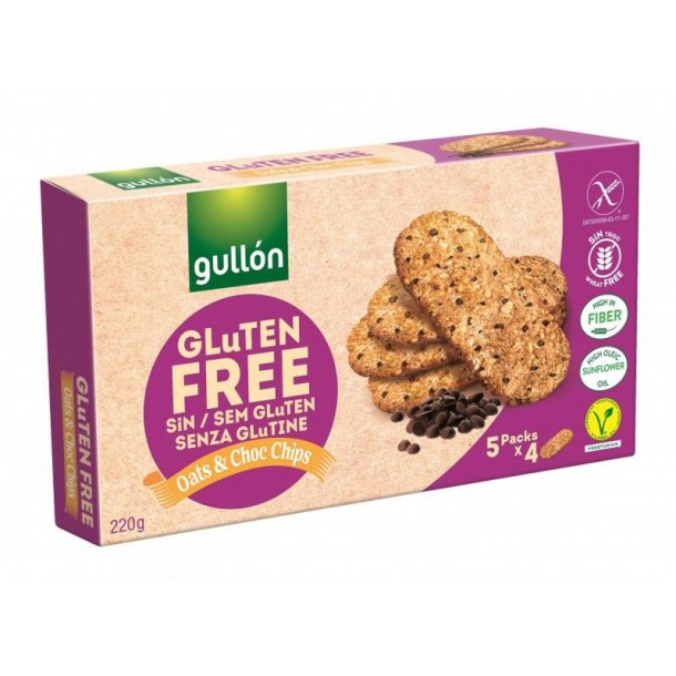 Gullon Oats & chocolate chips glutenvrij (220 Gram)