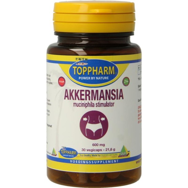 Toppharm Akkermansia puur 600mg (30 Vegetarische capsules)