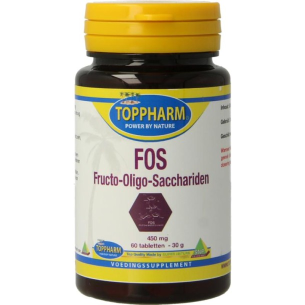 Toppharm FOS fructo oligo sacchariden 450mg (60 Tabletten)
