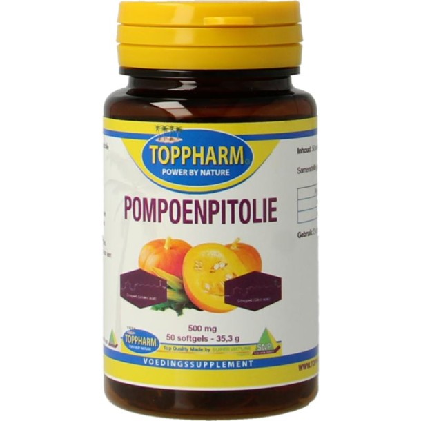 Toppharm Pompoenpitolie 500mg (50 Softgels)