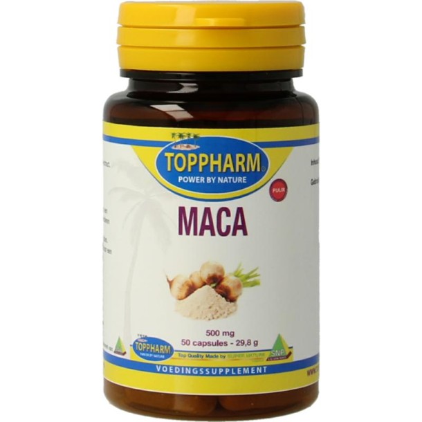 Toppharm Maca 500mg puur (50 Capsules)
