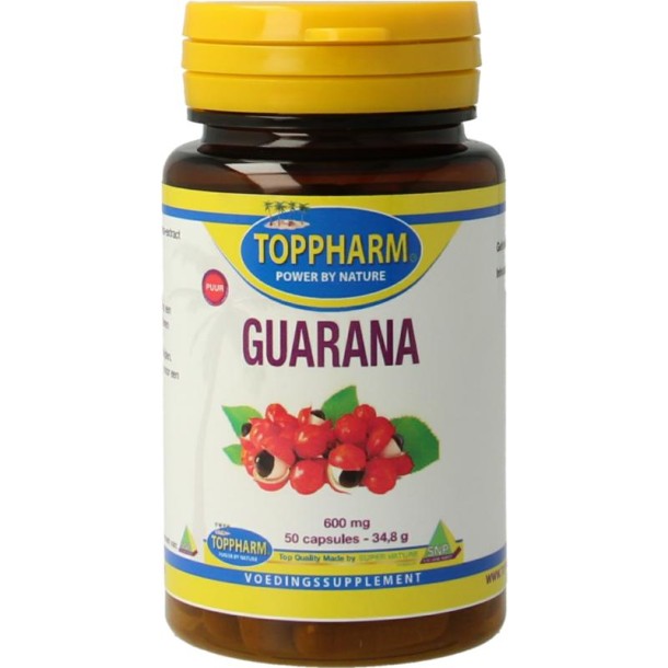Toppharm Guarana 600mg puur (50 Capsules)