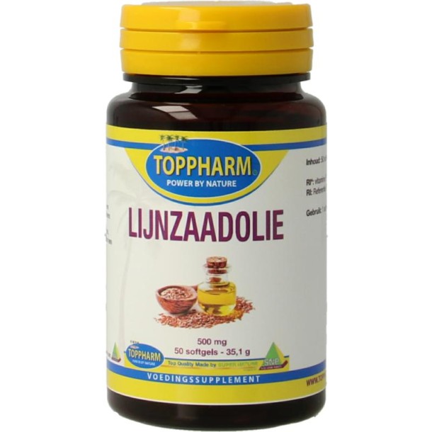 Toppharm Lijnzaadolie 500mg (50 Softgels)
