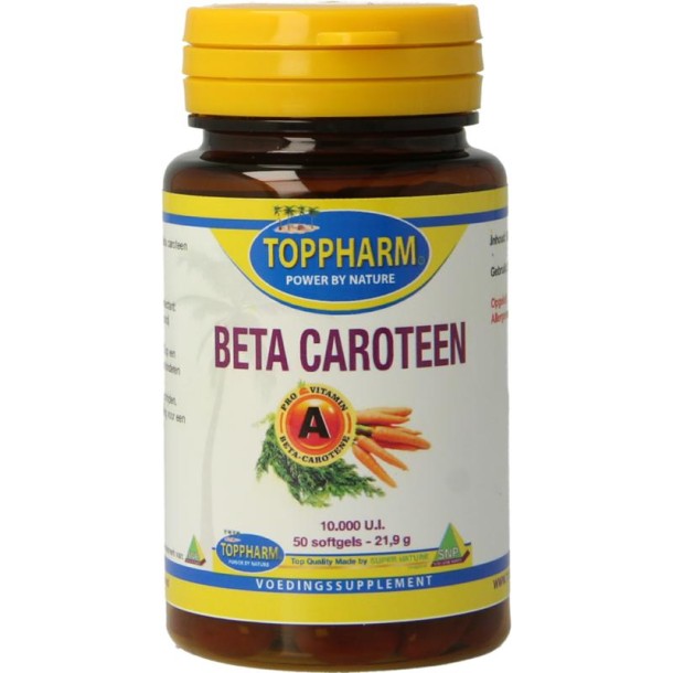 Toppharm Beta caroteen 10.000ui (50 Softgels)