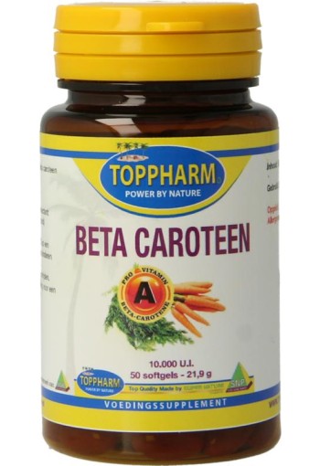 Toppharm Beta caroteen 10.000ui (50 Softgels)