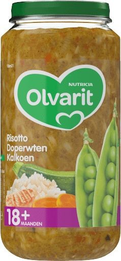 Olvarit Risotto doperwten kalkoen 18M01 (250 Gram)
