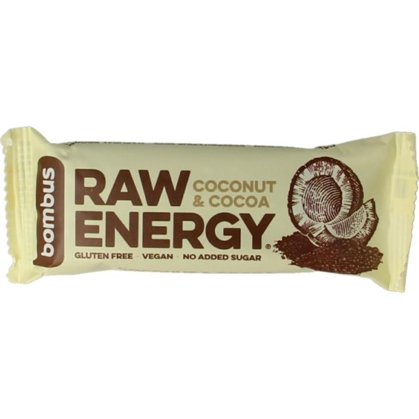 Bombus Raw energy bar coconut & cocoa (50 Gram)