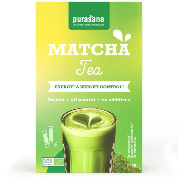 Purasana Instant matcha groene thee bio (12 Gram)