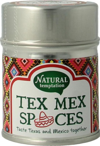 Nat Temptation Tex Mex spices blikje bio (40 Gram)