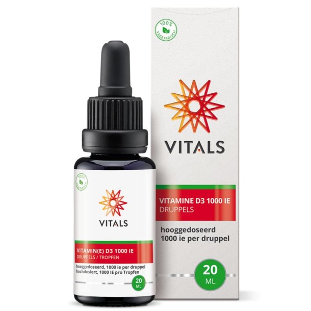 Vitals Vitamine D3 druppels 1000IE (20 Milliliter)