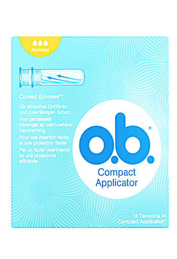 o.b. Compact Applicator Curved Grooves Tampons 16 stuks