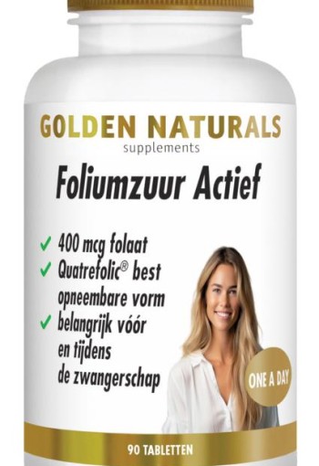 Golden Naturals Foliumzuur actief (90 Vegetarische capsules)